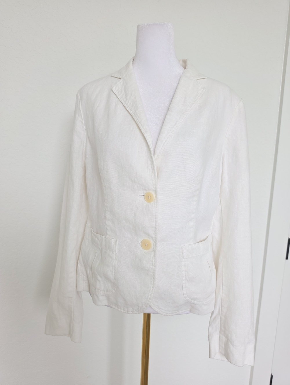 Lauren Ralph Lauren Pure Linen Blazer | Ivory Cream Tailored Jacket | Size 6 - Picture 2 of 8